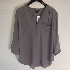NWT - Torrid Harper Slate Gray Georgette Blouse - 1X